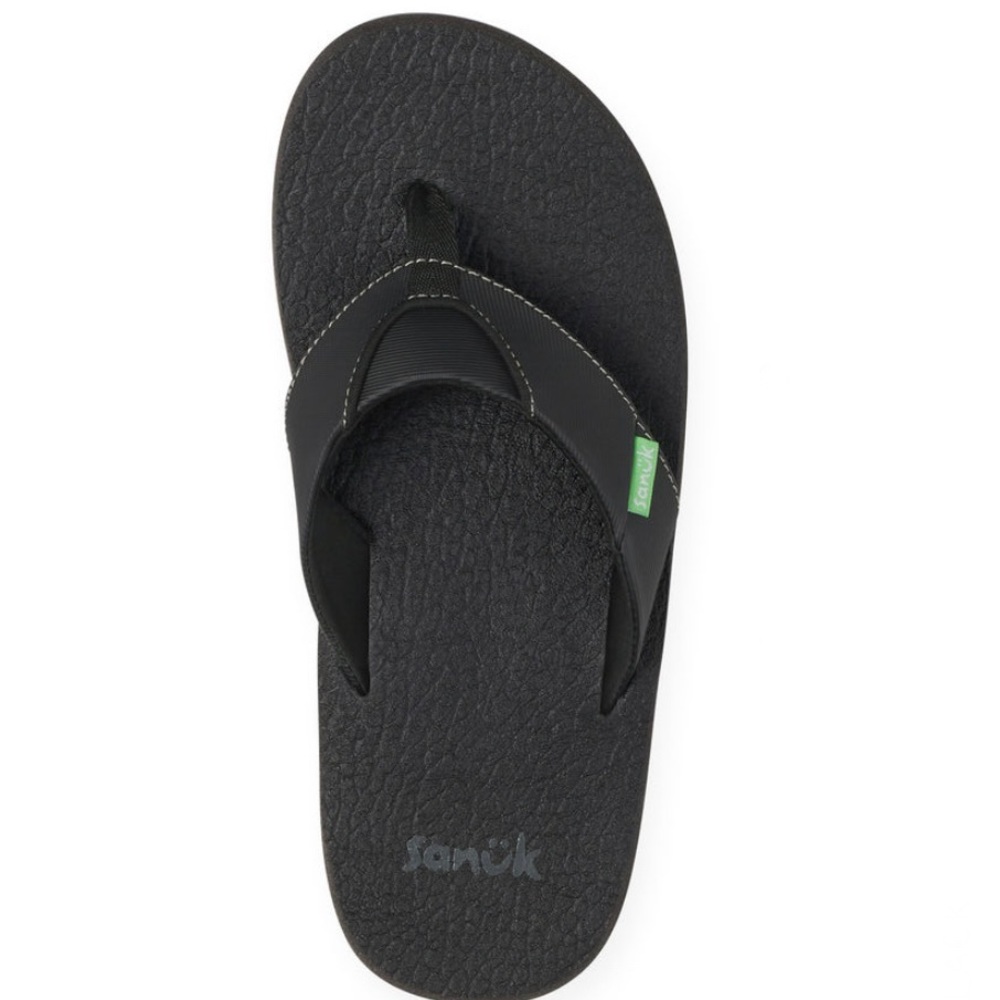Sanuk Root Beer Cozy Black Flip Flops